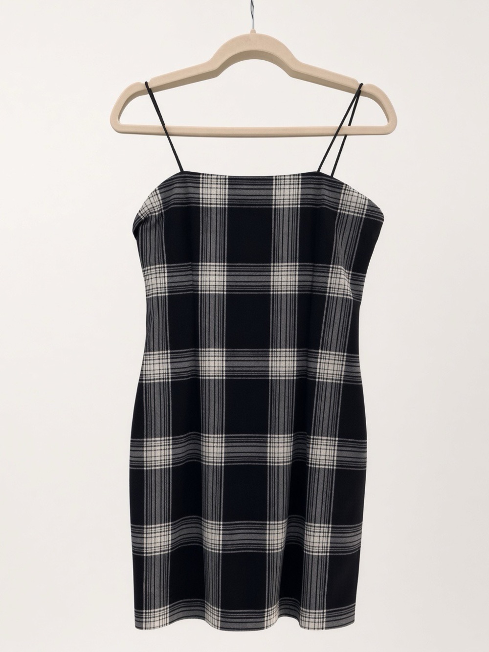 Aqua Bloomingdale’s Black & White Plaid Mini Dress | Size M